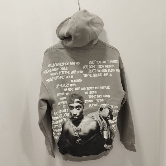 2512 THUG LIFE HOODIE GRIS