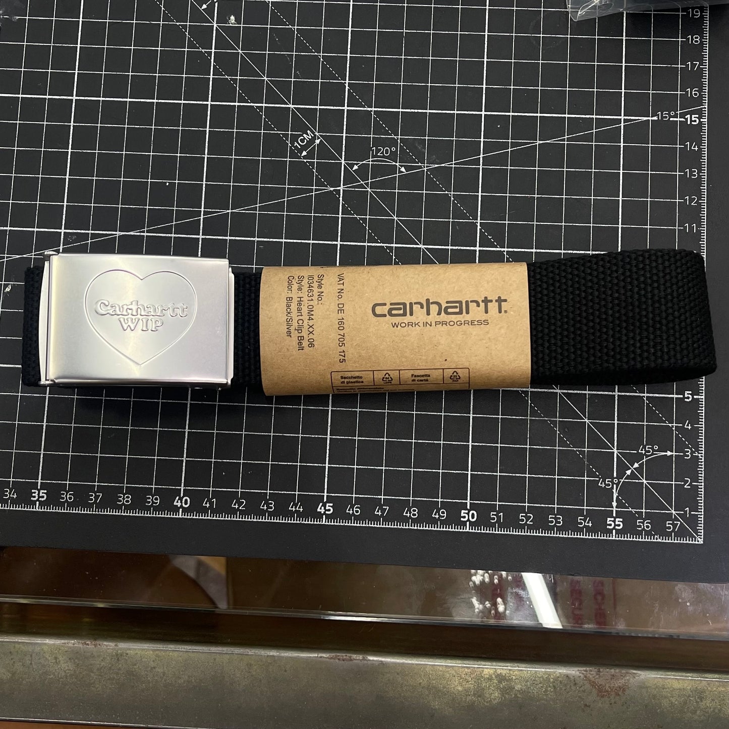 CARHARTT WIP HEART CLIP BELT, Black/Silver