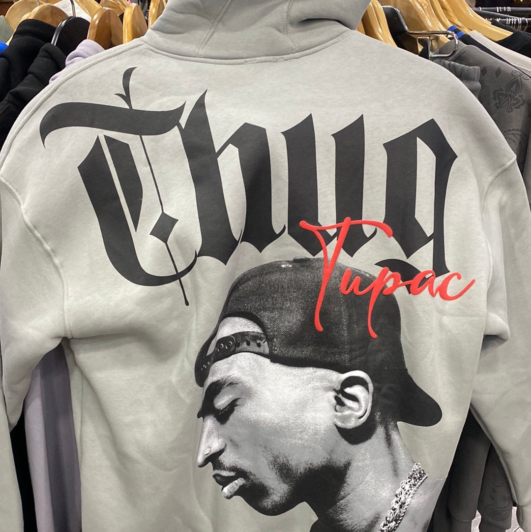 2512 TUPAC THUG LIFE HOODIE GRIS