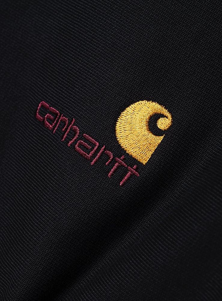CARHARTT WIP HALF ZIP AMERICAN SCRIPT NEGRO