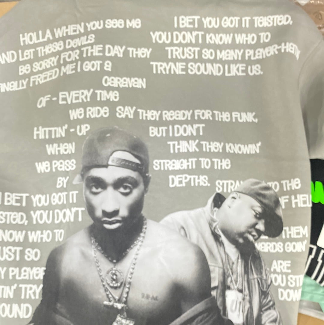 2512 THUG LIFE HOODIE GRIS