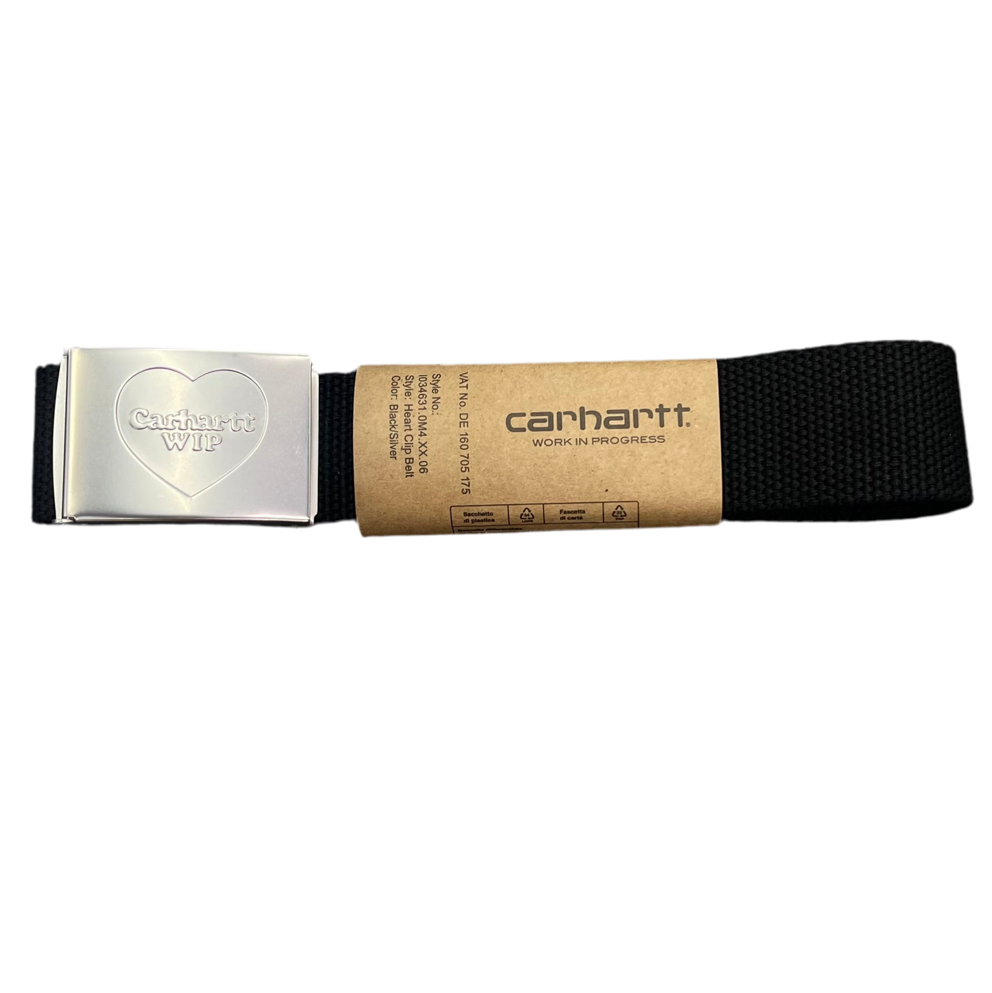 CARHARTT WIP HEART CLIP BELT, Black/Silver