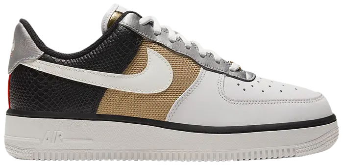 NIKE AIR FORCE W1 07 GREY BLACK GOLD CT3434-001
