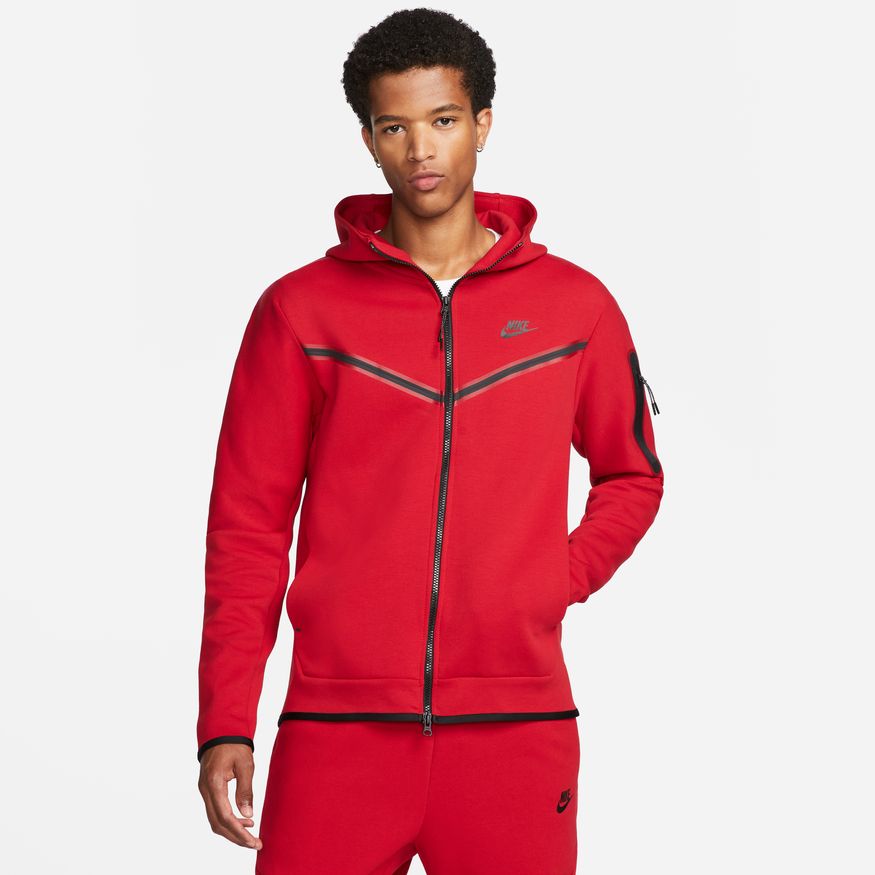 Nike Sportswear Gym Tech Fleece Full-Zip Hoodie Rojo/Negro