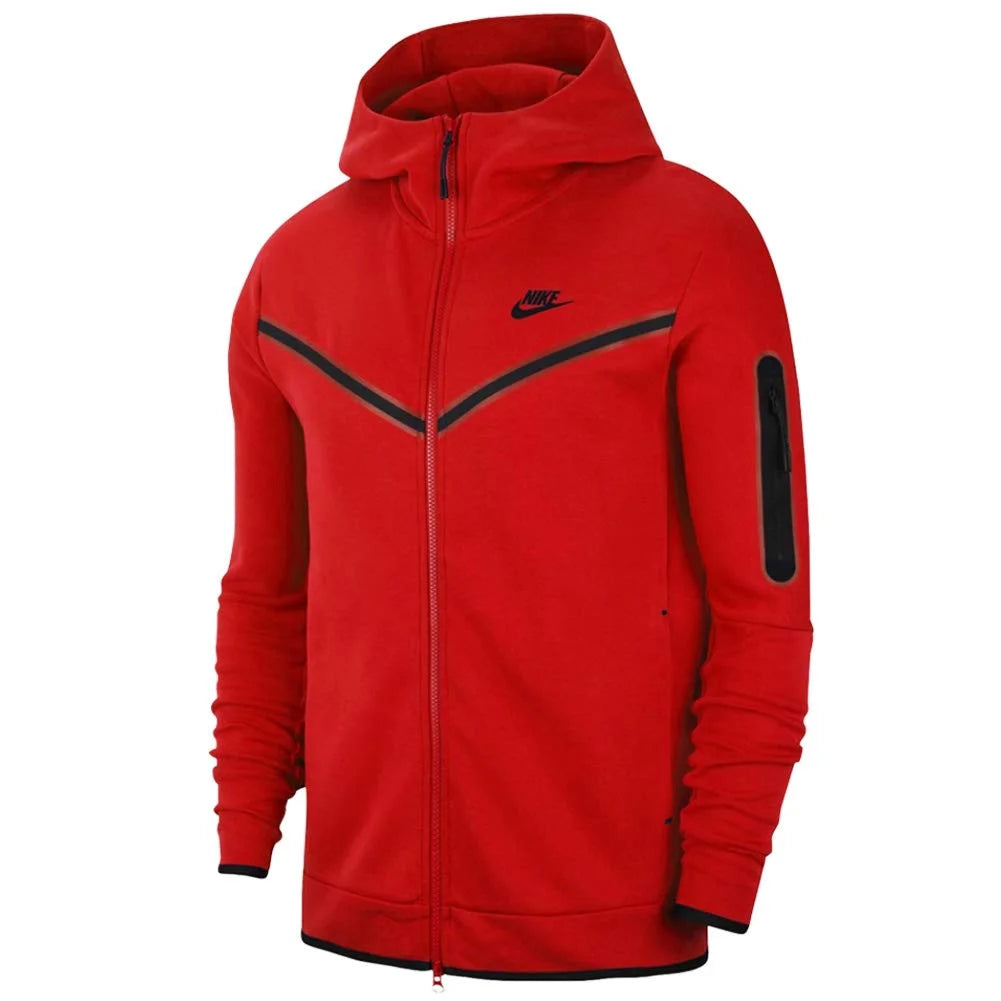 Nike Sportswear Gym Tech Fleece Full-Zip Hoodie Rojo/Negro
