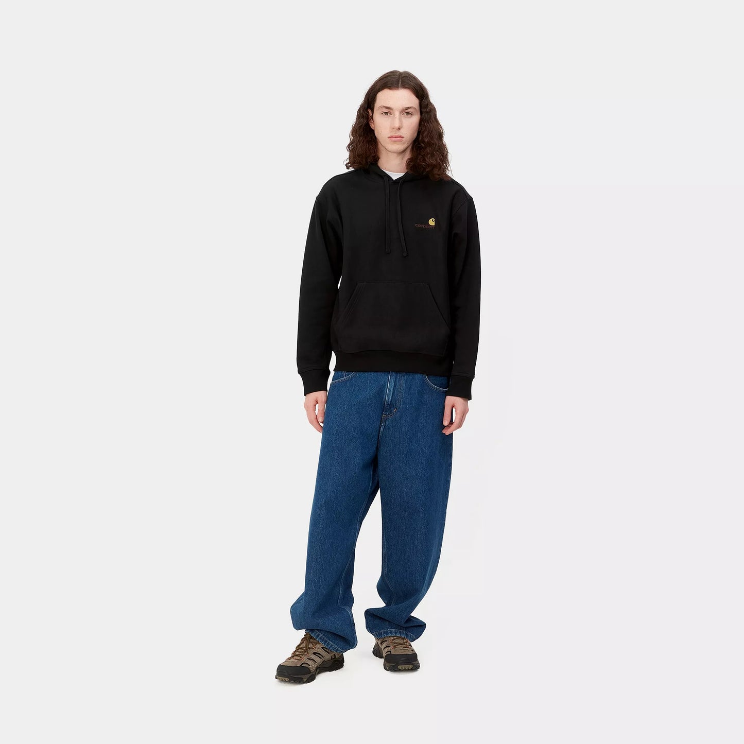 CARHARTT WIP HOODED AMERICAN SCRIPT NEGRO
