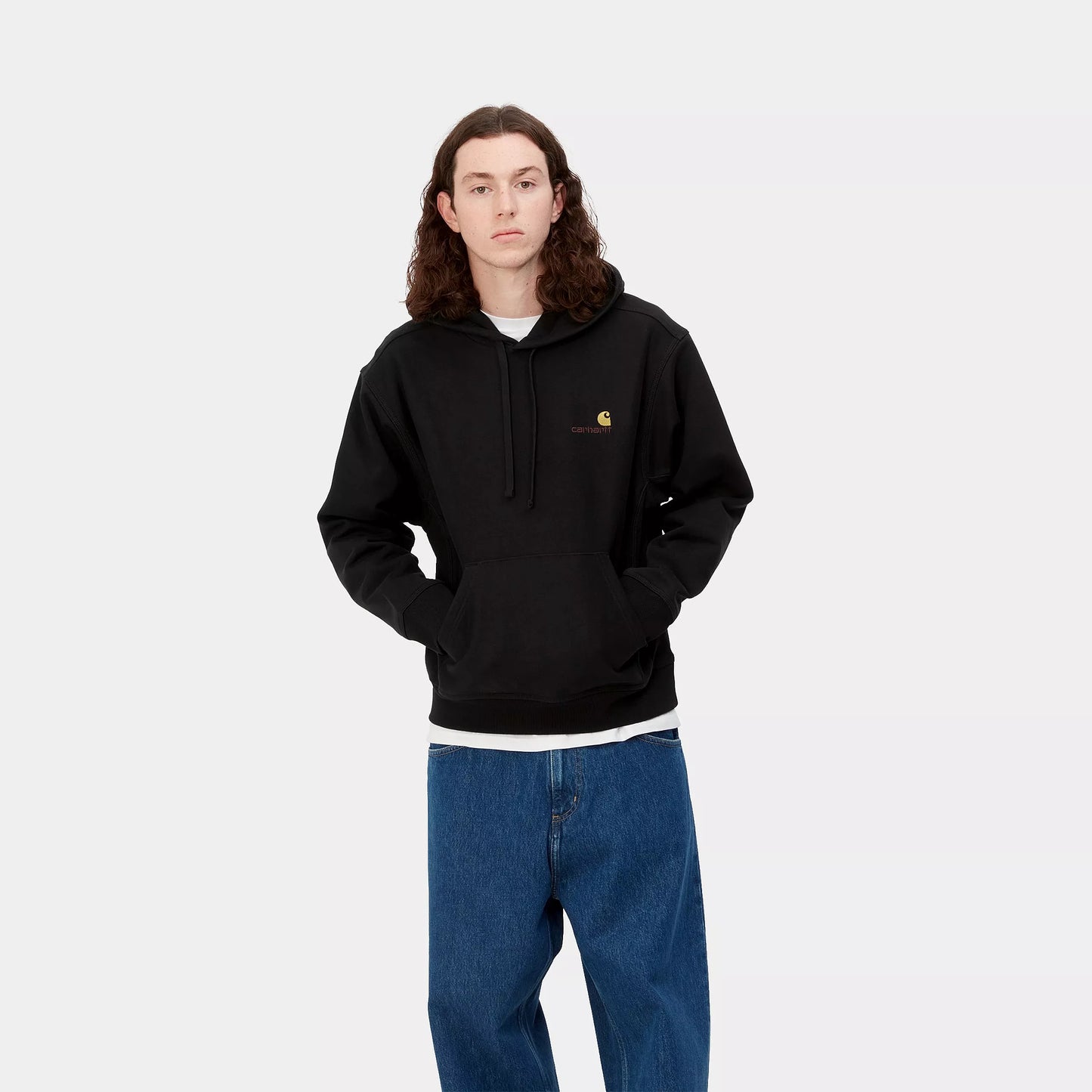 CARHARTT WIP HOODED AMERICAN SCRIPT NEGRO