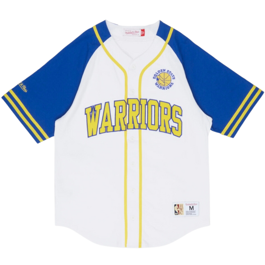 MITCHELL & NESS NBA GOLDEN STATE WARRIORS PRACTICE DAY BUTTON FRONT