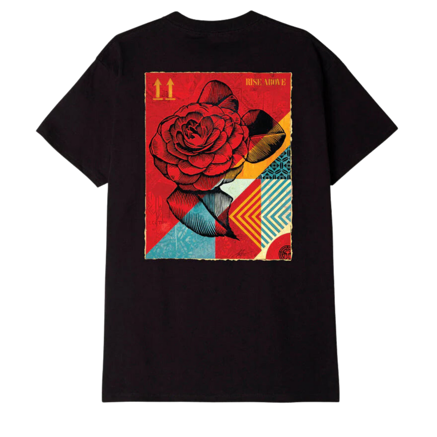 OBEY RISE ABOVE ROSE NEGRO