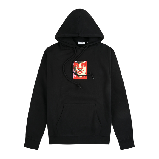 OBEY DOUBLE FACE HOOD PREMIUM FLEECE BLACK