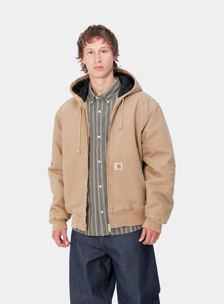 Chaqueta CARHARTT WIP OG ACTIVE MARRÓN CAQUI PEANUT AGED CANVAS