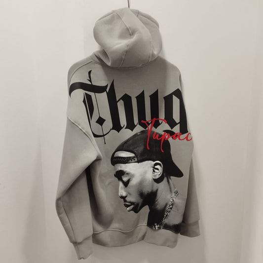 2512 TUPAC THUG LIFE HOODIE GRIS