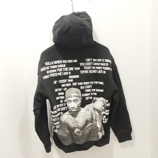 2512 THUG LIFE HOODIE NEGRO