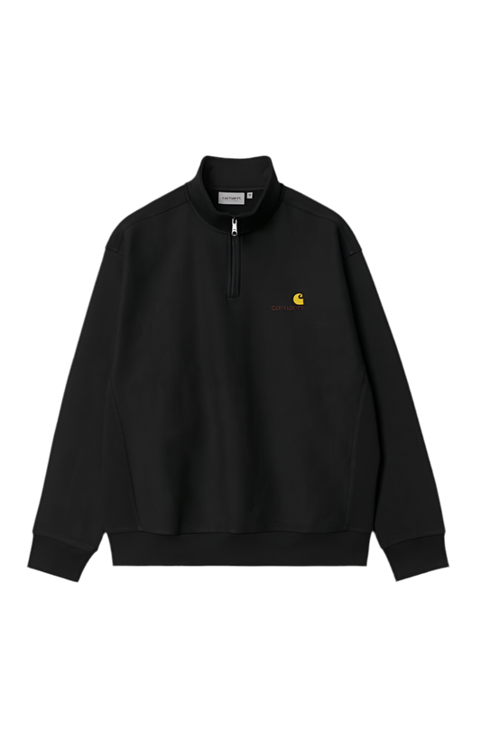 CARHARTT WIP HALF ZIP AMERICAN SCRIPT NEGRO