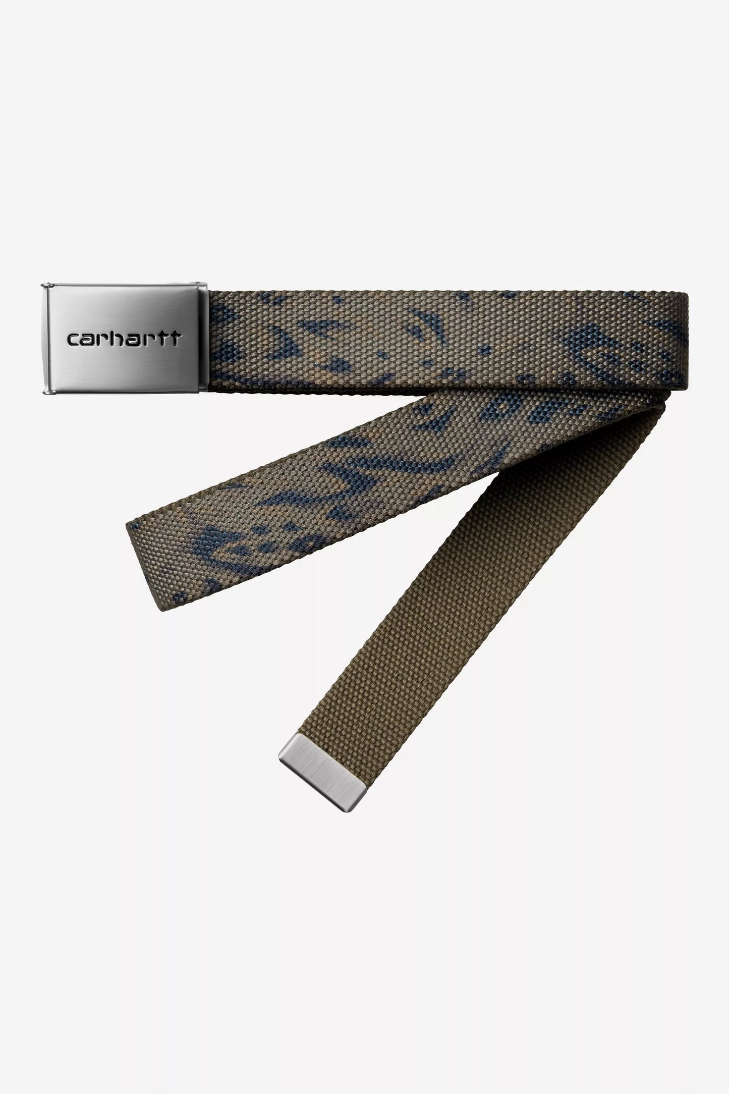Clip Belt Chrome, Duck Feather Print, Cypress