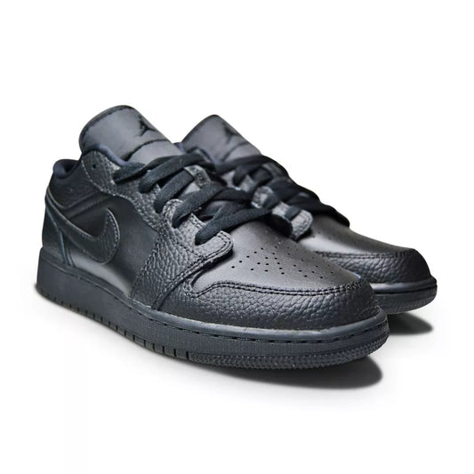 AIR JORDAN 1 LOW TUMBLED LEATHER BLACK GS 553560-091