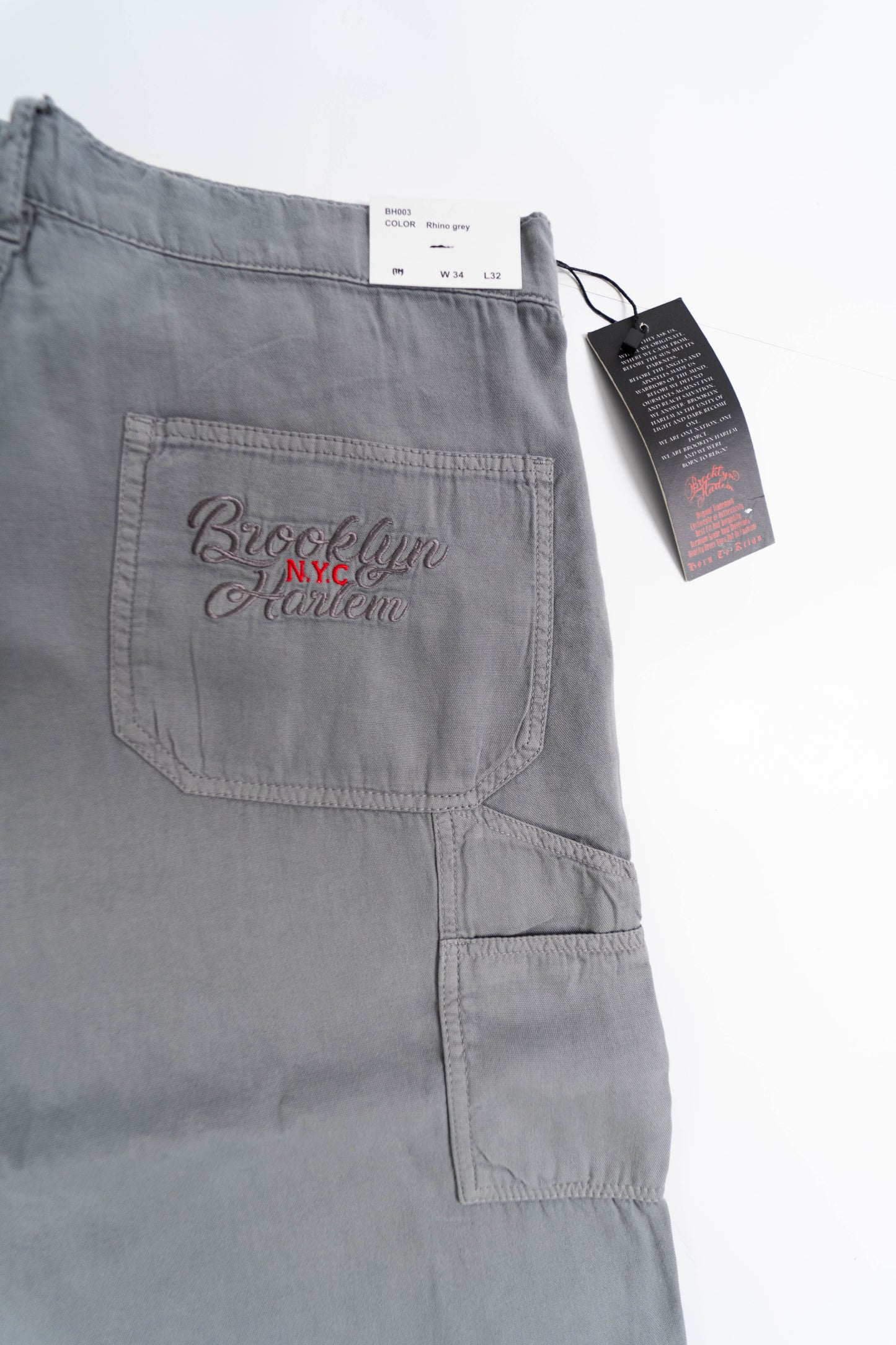 BROOKLYN HARLEM BH 90s Big Boy skater pants Rhino grey