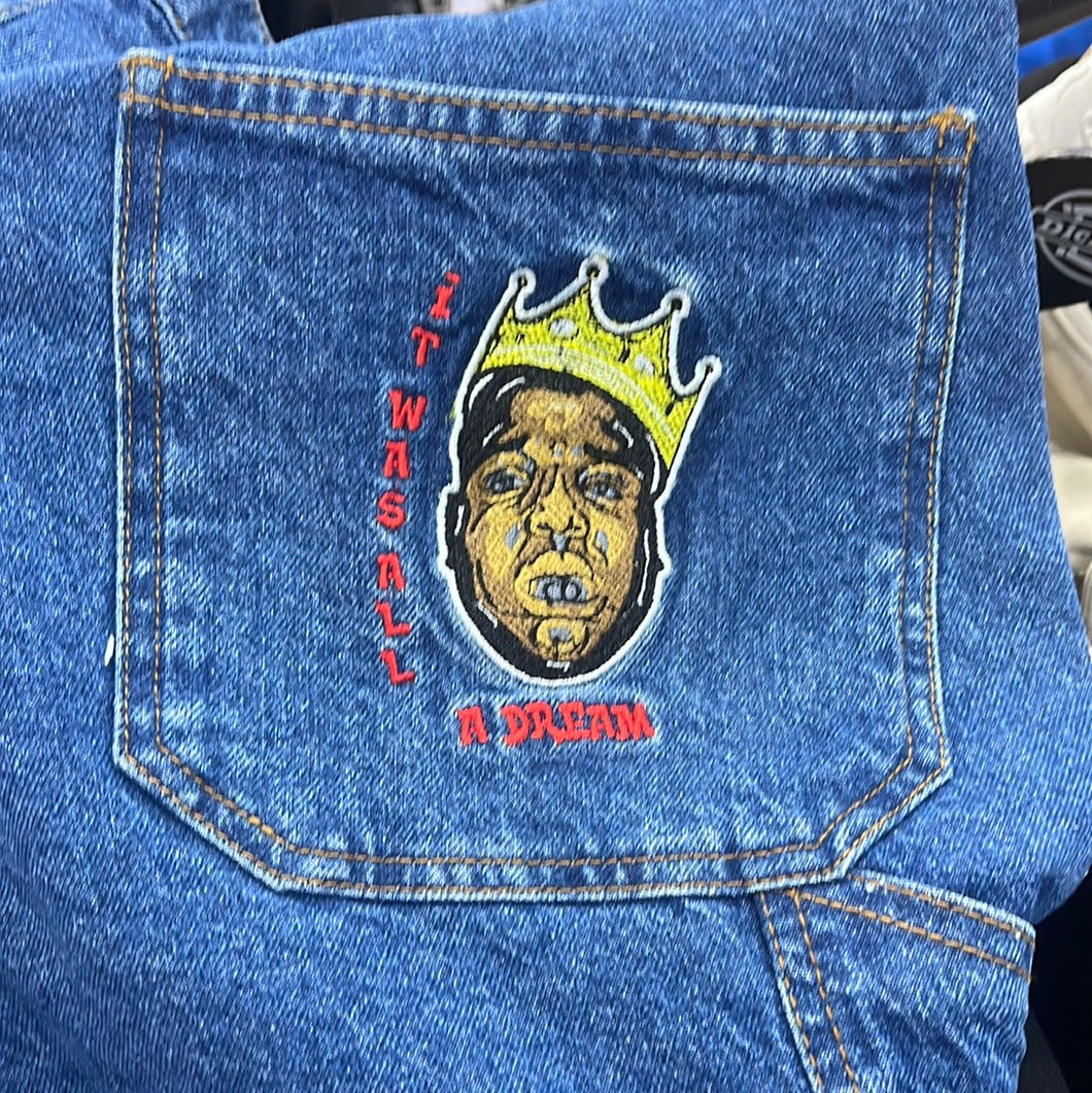 BROOKLYN HARLEM BH 90s BIG Carpenter pants blue denim