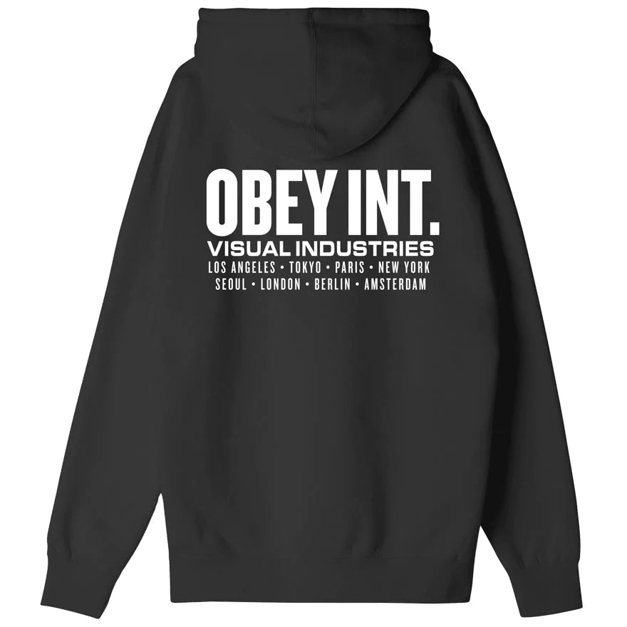 OBEY INT VISUAL INDUSTRIES HOODIE BLACK