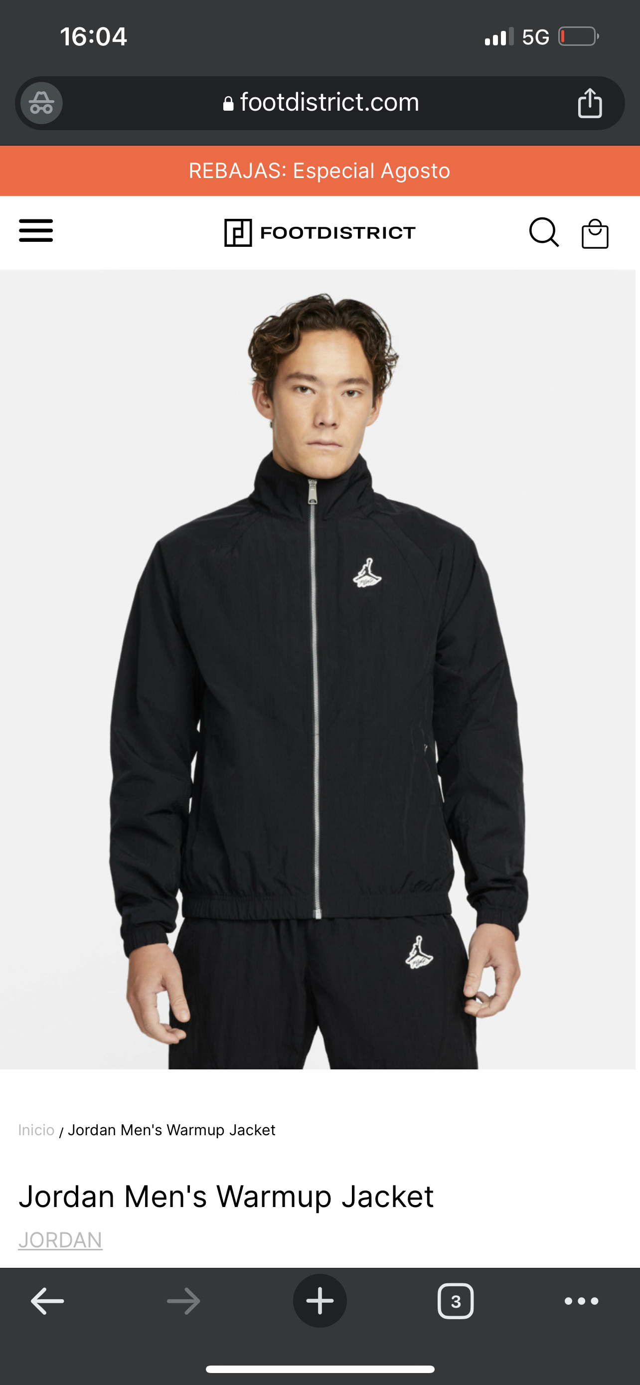 AIR JORDAN STATEMENT ESSENTIALS WARMUP CHAQUETA NEGRO