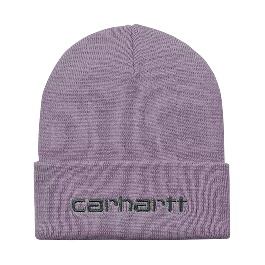 CARHARTT WIP SCRIPT BEANIE PURPLE/DISCOVERY GREEN