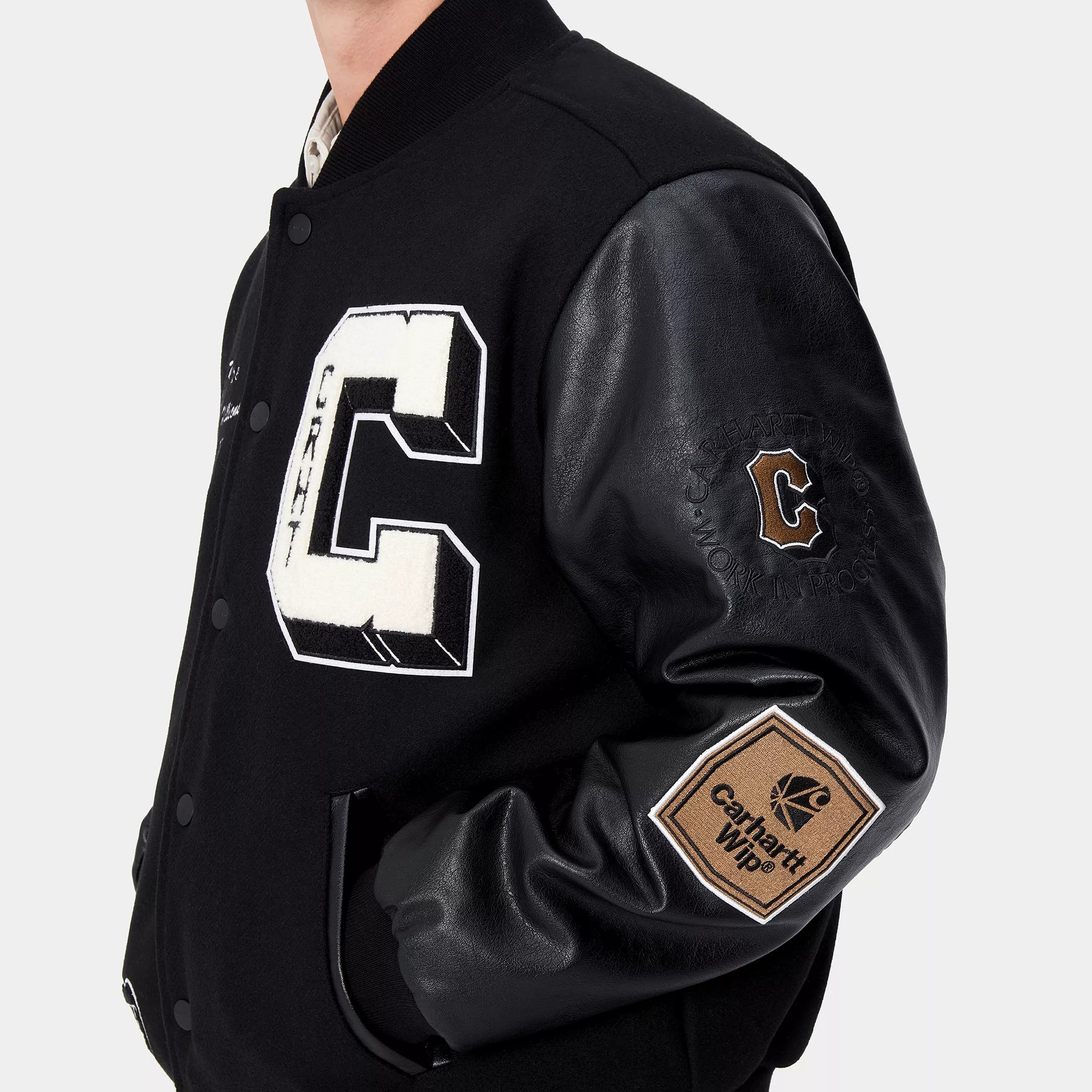 CARHARTT WIP BROWN DUCK CHAQUETA BOMBER NEGRO