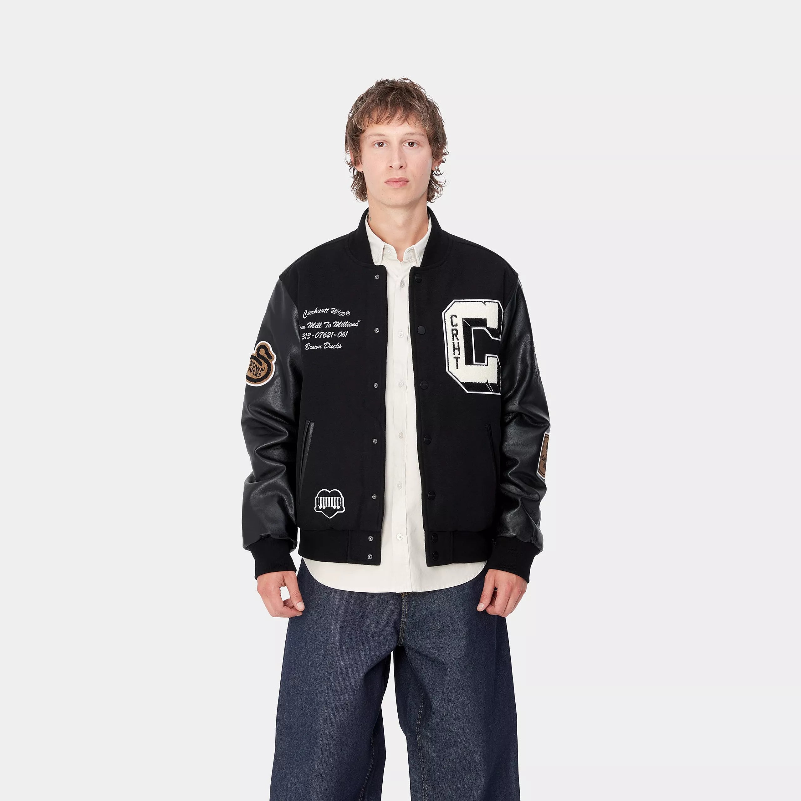 CARHARTT WIP BROWN DUCK CHAQUETA BOMBER NEGRO