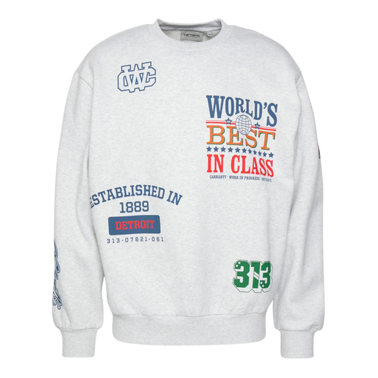 CARHARTT WIP MULTI WORLD CREWNECK WASH WHITE