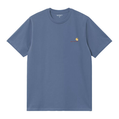 Camiseta Azul Carhartt American Script T-Shirt Sorrent Corte Holgado L