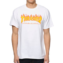 Cargar imagen en el visor de la galería, Thrasher-Flame-Logo-White-T-Shirt-_232382
