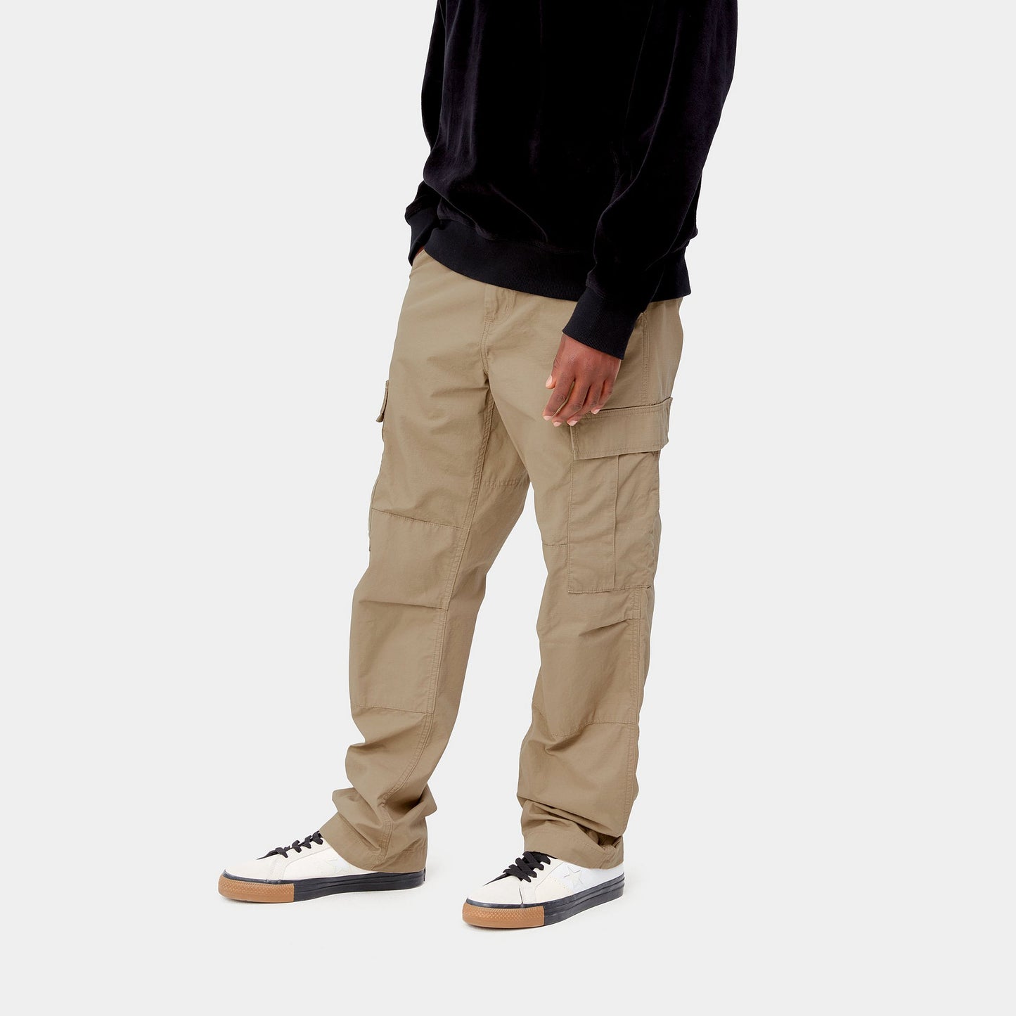 CARHARTT WIP REGULAR CARGO LEATHER RINSED PANTS